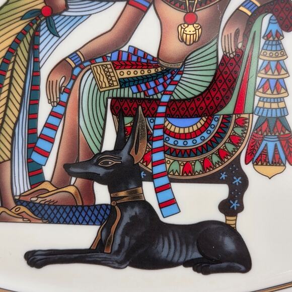 Limoges Fathi Mahmoud Porcelain Egyptian Hieroglyphics Oval Decorative Plate - Picture 5 of 16